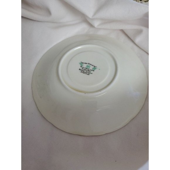 Royal Sutherland Saucer Bone China England Purple Violets Gold Trim Replacement - Picture 5 of 5